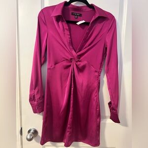 Fuchsia Long Sleeve Dress or tunic top by FORE, size XS